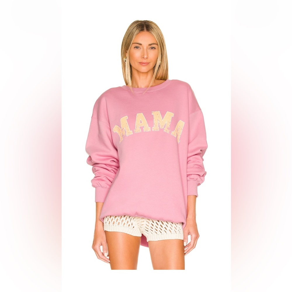 Show Me Your MuMu Pink 'Mama' Oversized Crew Neck Sweatshirt Size S